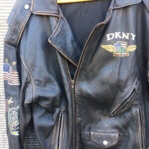 DKNY CLASSIS LEATHER UNISEX MORORCYCLE JACKET